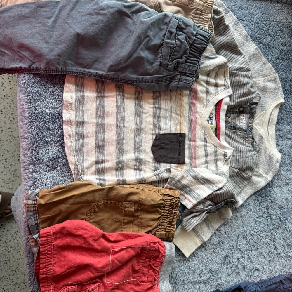 OshKosh B'gosh tops and Shorts, Old Navy long pants LOT
